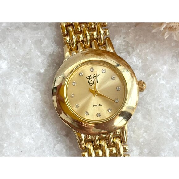 Elizabeth Taylor Bracelet Style Gold Ladies Vintage Wristwatch - 26mm - WORKS! - Picture 1 of 11